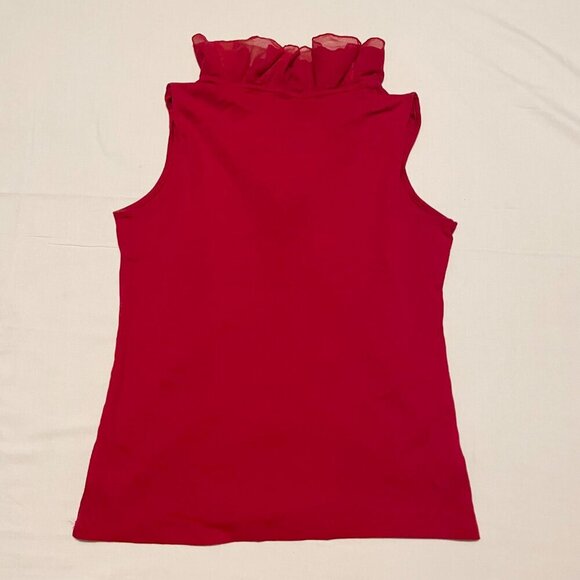 Chaps Sleeveless Top Womens Ruffled Size Large - Picture 8 of 13